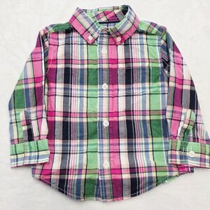 Gymboree Dressed Up Plaid Long Sleeve Button Down Shirt Toddler 12-18 Months